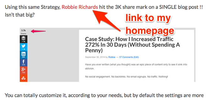 Example of article link pointing to the home page