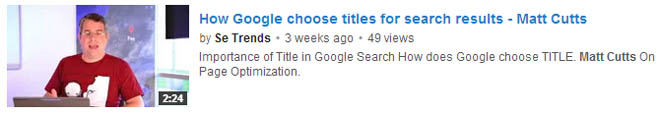 Matt Cutts YouTube video