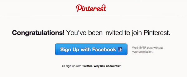 Pinterest invite only model