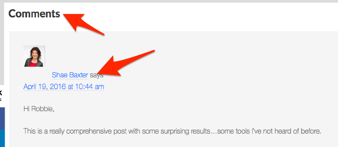 Scraping people who commented on the blog