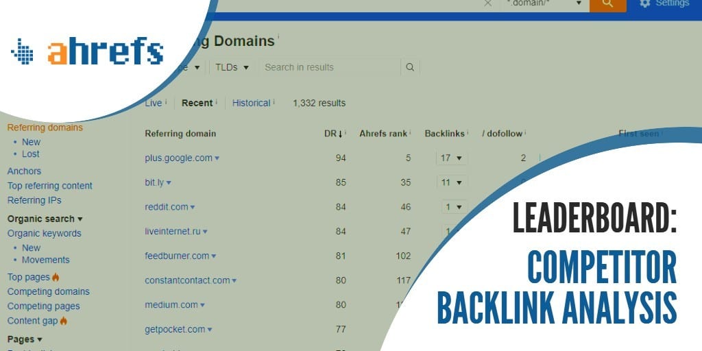 Competitor Backlink Analysis Leaderboard