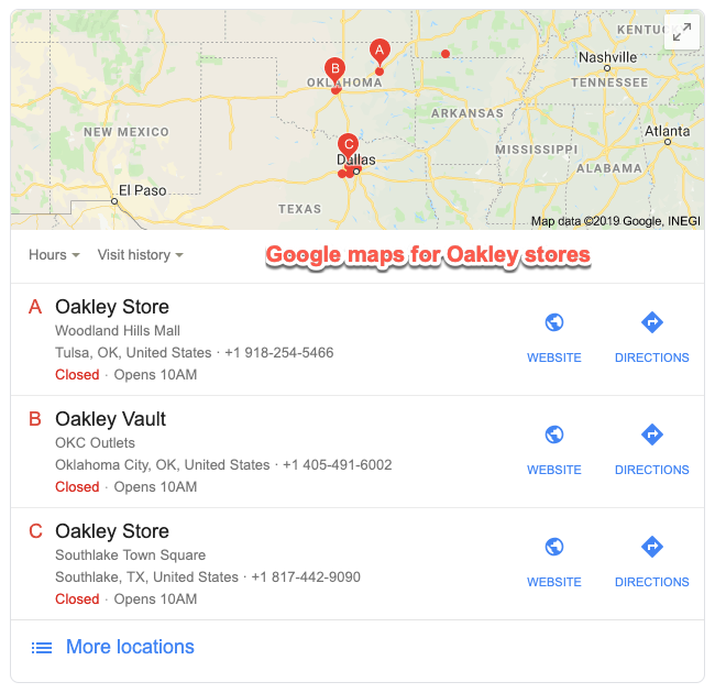 Example of local map results Example of local map results
