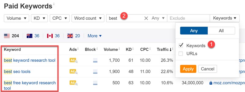 Analyzing keyword modifiers in the PPC report Analyzing keyword modifiers in the PPC report