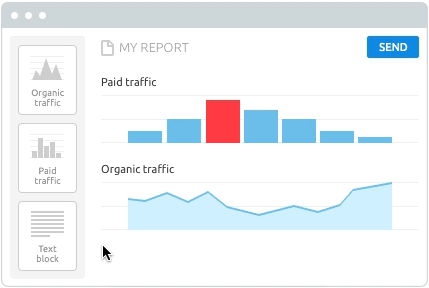 Schedule reports in SEMrush