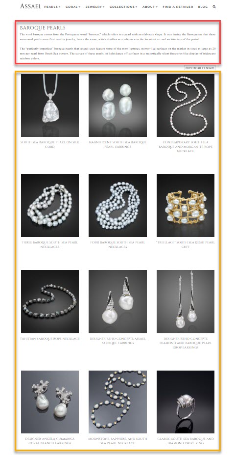 Category page example Category page example