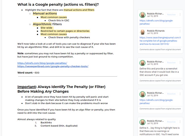 Content Brief example Content Brief example