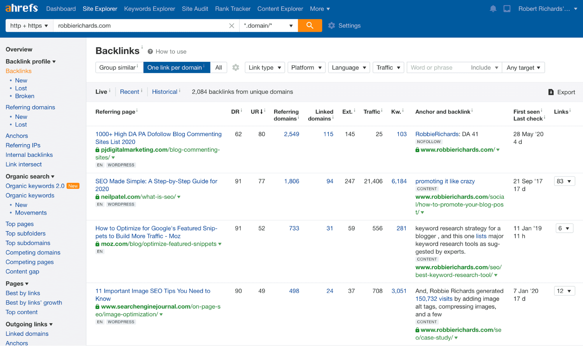 image14 Ahrefs backlinks report