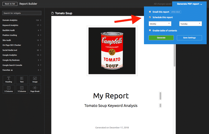 image4 Building reports in SEMrush