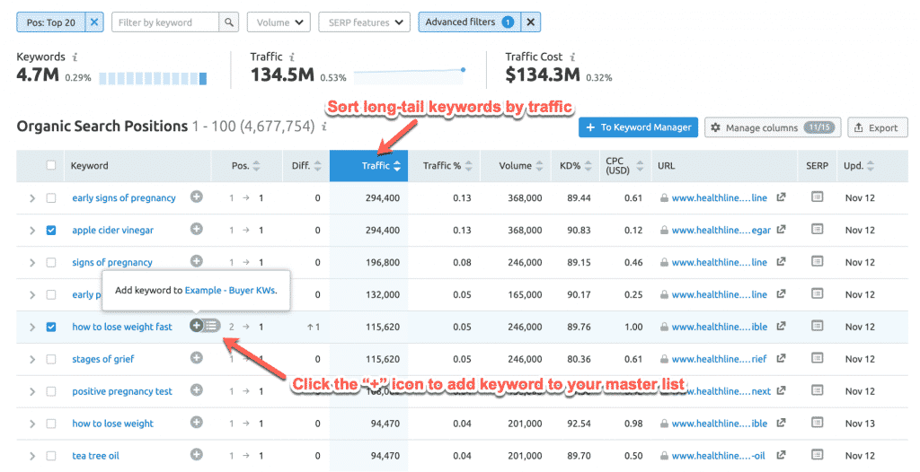 Finding long tail keyword opportunities
