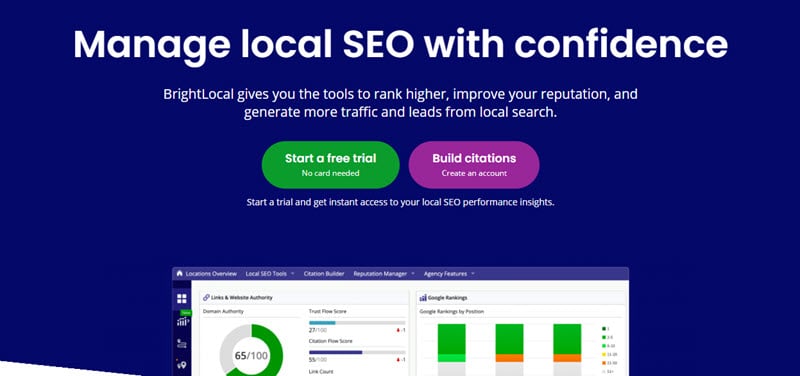 BrightLocal home page