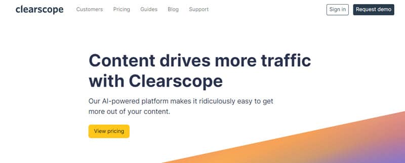Clearscope home page