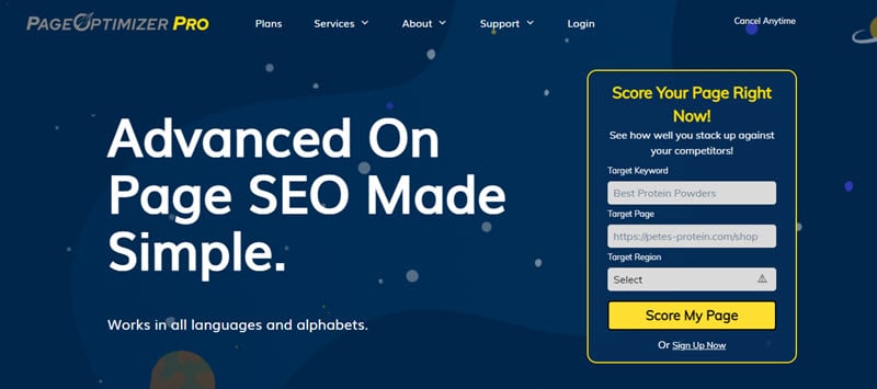 PageOptimizer Pro home page